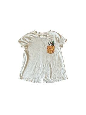 Old Navy Cream Short-Sleeve Tee with Gold Flip Sequin Pocket size XL (14)